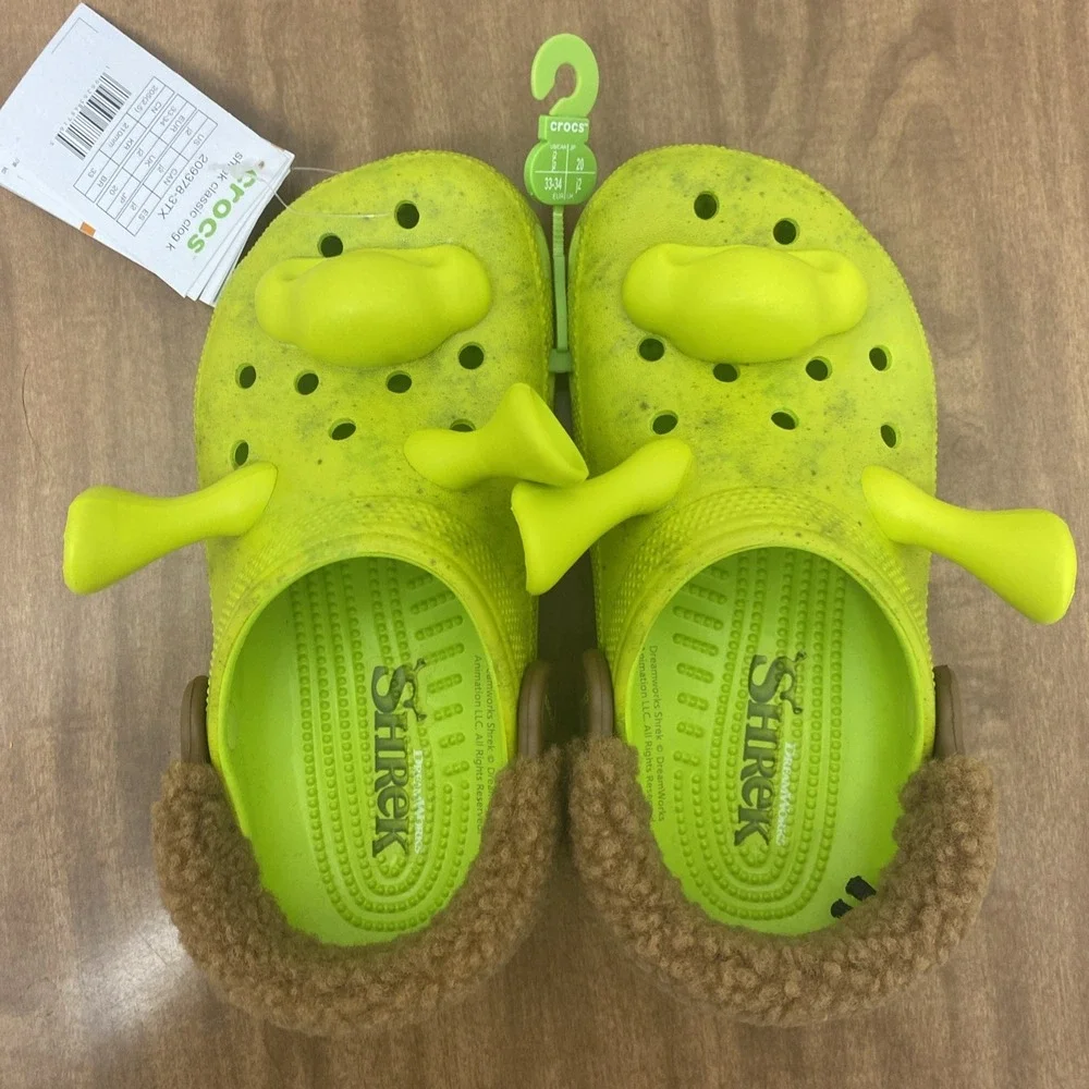 Crocs Classic Dreamworks Shrek Clog Size J2 Juniors Kid's Green